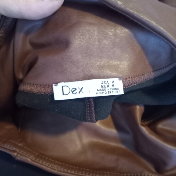 Dex Faux Leather Pants in Rich Brown - Picture 3 of 3